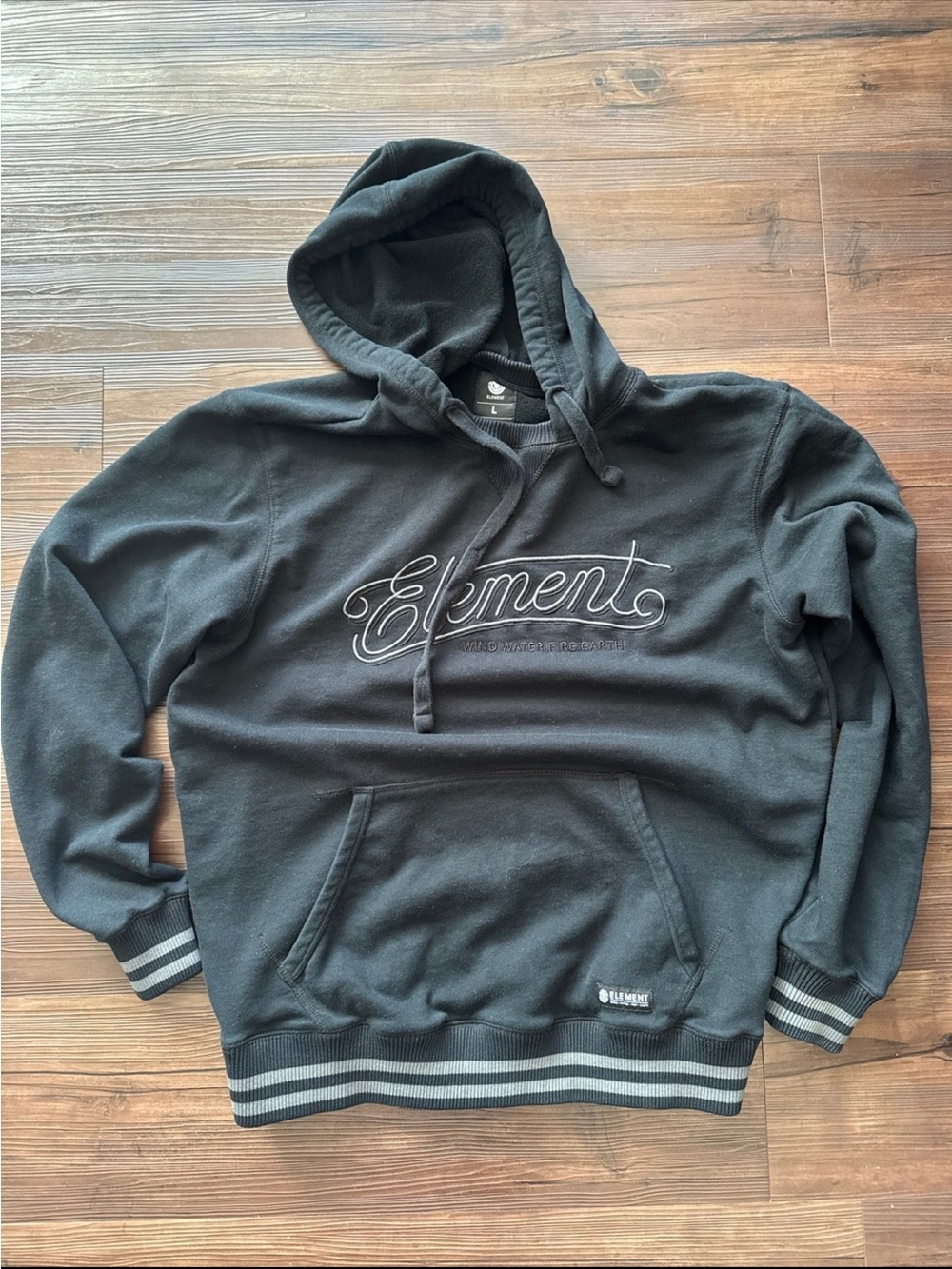 Element Men’s Black Hooded Sweatshirt with Script Logo
